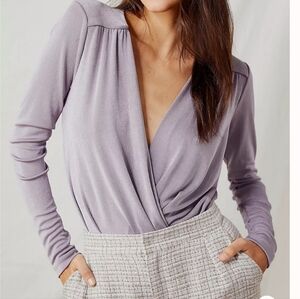 #37 Free People Turnt bodysuit - Silver Mauve color